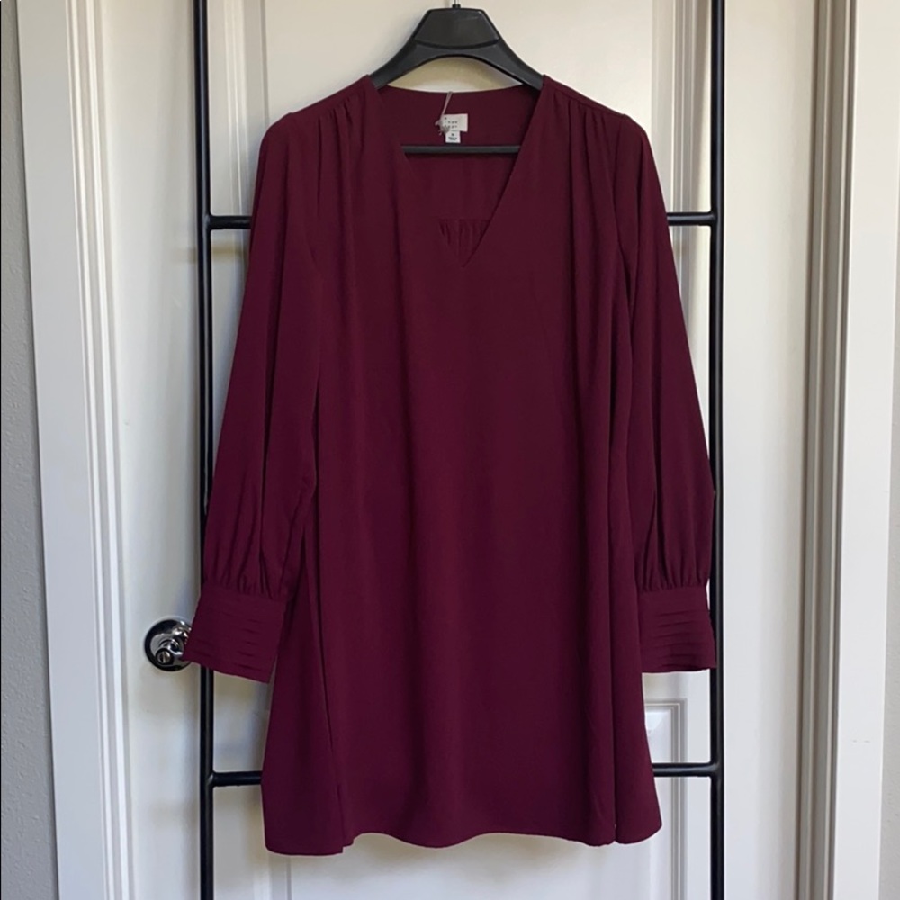 A New Day - Deep Red Long Sleeve Dress